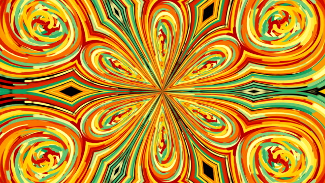 Kaleidoscope-with-colorful-circle-lines,-computer-generated-modern-abstract-background,-3d-render