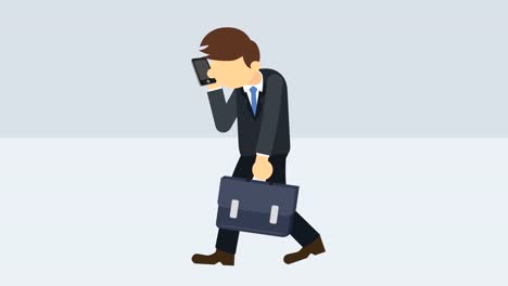 Business-man-walking-with-suitcase-and-phone.-Success-concept.-Loop-illustration-in-flat-style.