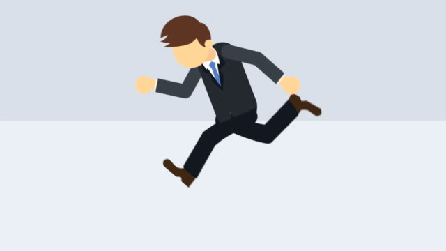 Business-man-running.-Success-concept.-Loop-illustration-in-flat-style.