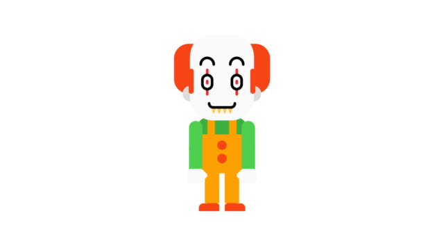 Clown-rejoices-and-shows-thumbs-up.-Halloween-character.-Alpha-channel.