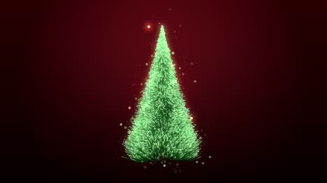 Rotierende-einen-grünen-Weihnachtsbaum-mit-sparkles-loop-4-K