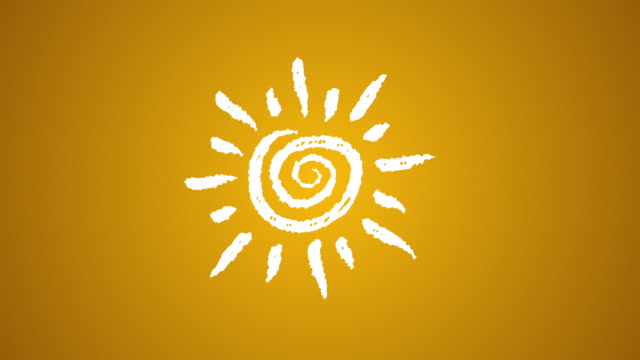 Ob-Sonne-Symbol,-die-mit-Kreide,-handgezeichnet-Animation-4-K