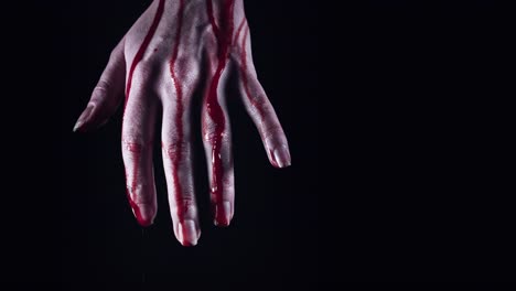 4K-Horror-Creepy-Woman-Hand-Bleeding-after-Suicide,-close-up