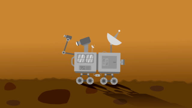 Raum-Rover-auf-dem-Mars-sammeln-Daten-zur-Tageszeit