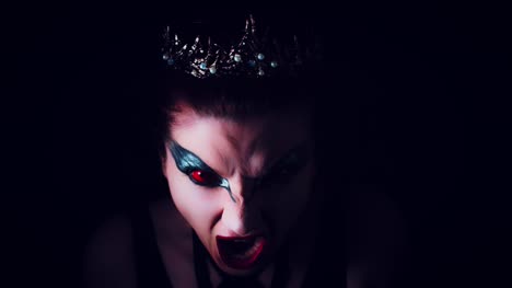4K-Halloween-Horror-Woman-Shouting-Evil