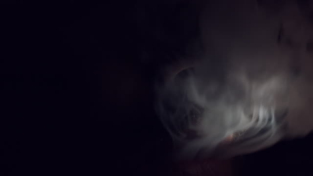 4K-Thriller,-Horror-Close-up-Mouth-with-Smoke
