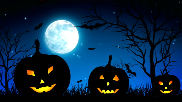 Halloween-Kürbisse-im-Mondlicht