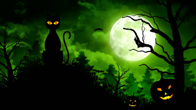 Halloween-Scary-Cat-and-Moon