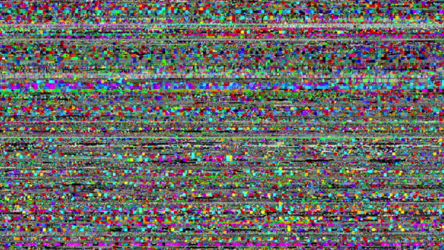 Television-static----with-stereo-audio:-loopable-bright-color-pixelated-digital-noise.