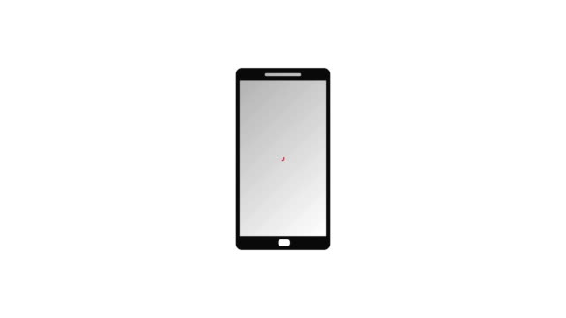 Smartphone-Aufruf-mit-roten-Symbol-und-Kreis-Burst-Vektor-Animation-4k-Video-isoliert.