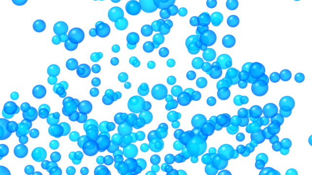 Explosión-de-burbujas-azules-translúcidas.-Canal-alfa,-4K