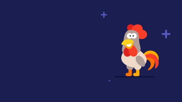 Rooster-and-Flickering-Stars-Funny-Animal-Character-Chinese-Horoscope