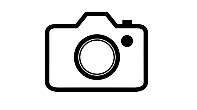 Dslr-camera-icon-animation-appearing-then-animating-off-loop-black