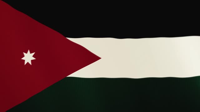 Animación-que-agita-la-bandera-de-Jordania.-Pantalla-completa.-Símbolo-del-país