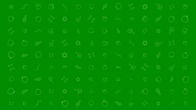 Rosch-ha-Schana-Ferienwohnung-design-Animation-Hintergrund-mit-traditionellen-Gliederung-Symbol-Symbole
