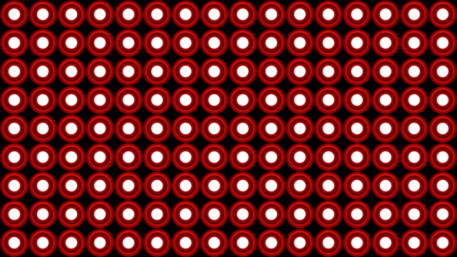 Lights-flashing-wall-round-bulbs-pattern-vertical-rotation-stage-red-background-vj-loop