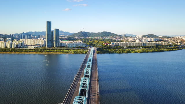 Antenne-Hyperlapse-Video-der-Stadt-Seoul,-South-Korea.Timelapse-4k
