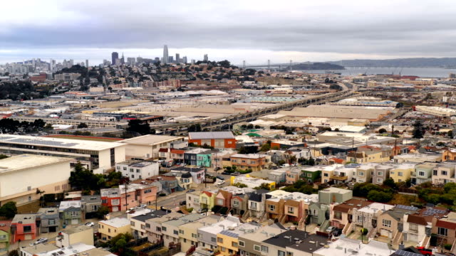 Aerial-View-Downtown-City-Skyline-von-San-Francisco,-Kalifornien