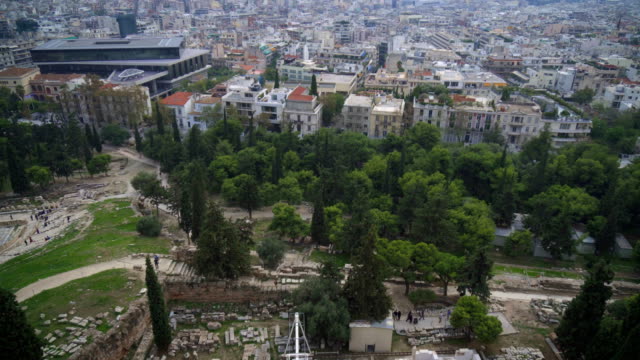 Tejados-y-casas-en-Atenas,-Grecia.