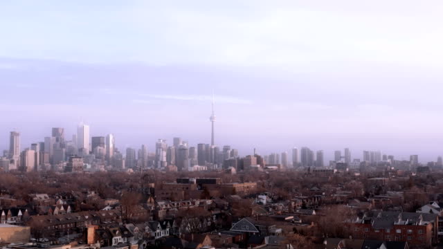 4K-Aerial-Establishing-Shot-of-Toronto,-Ontario.