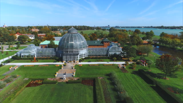 Belle-Isle-Conservatory-in-Detroit-,-Aerial-view