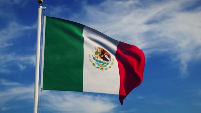 Waving-Bandera-Mexicana-en-la-Celebración-Nacional-de-la-Ciudad-de-México---4k-30fps-Footage