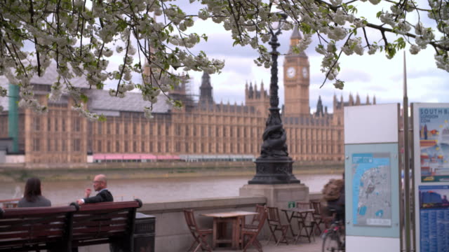 Londres,-resorte,-casas-del-parlamento-de-Albert-Embankment