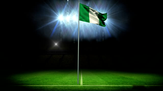 Nigeria-national-flag-waving-on-flagpole