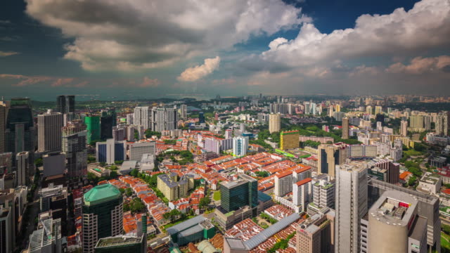 lebendiger-Teil-des-Tages-Licht-Singapur-4-k-Zeit-verfallen-vom-Dach