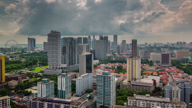 Tag-Licht-Singapur-Runde-Panorama-4k-Zeitraffer
