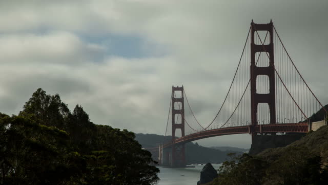 Golden-Gate-Bridge-in-the-Morning,-Timelapse