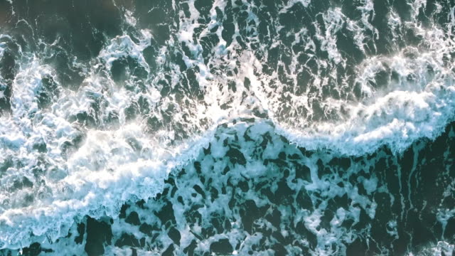 Aerial-video-of-waves-at-sunset
