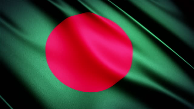 Bangladesch-realistische-Nationalflagge-nahtlose-Schleife-winken-animation