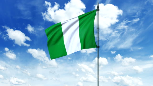 Animación-de-bandera-de-Nigeria,-canal-alfa