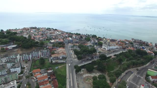 Luftaufnahme-von-Bonfim-Kirche,-Stadt-Salvador,-Brasilien