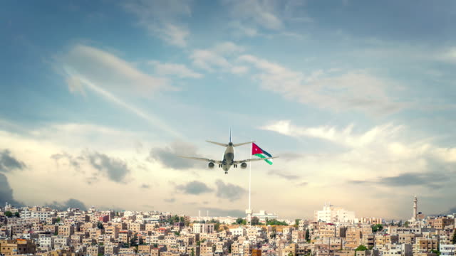 Airplane-Landing-Amman-Jordan
