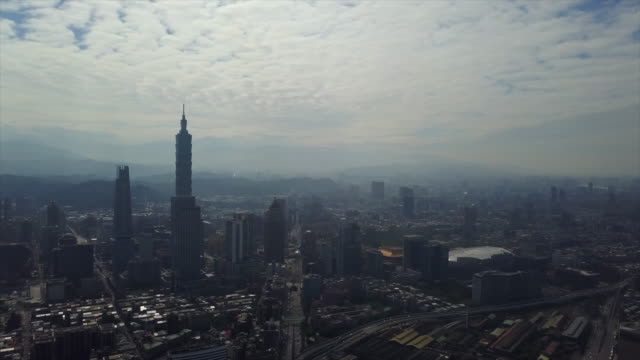 Taiwan-Taipei-Stadtbild-Sonnentag-Innenstadt-aerial-Panorama-4k