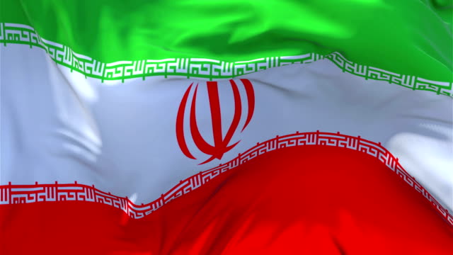 Iran-Flag-Waving-in-Wind-Slow-Motion-Animation-.-4K-Realistic-Fabric-Texture-Flag-Smooth-Blowing-on-a-windy-day-Continuous-Seamless-Loop-Background.
