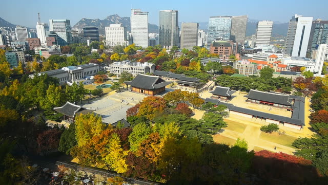 Timelapse-Herbst-der-Stadt-Seoul,-Südkorea