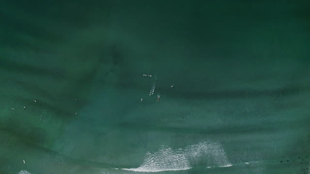 Birds-eye-View-of-Surfers-Catching-the-Waves