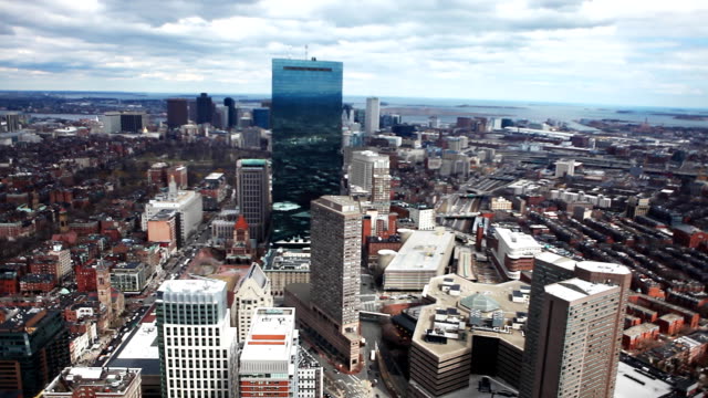 Large-aerial-view-of-the-city-of-Boston,-Massachusetts