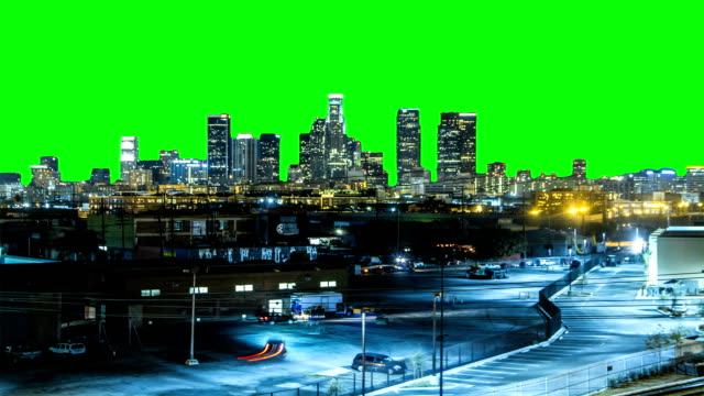 Los-Angeles-City-Skyline-Chroma-Key