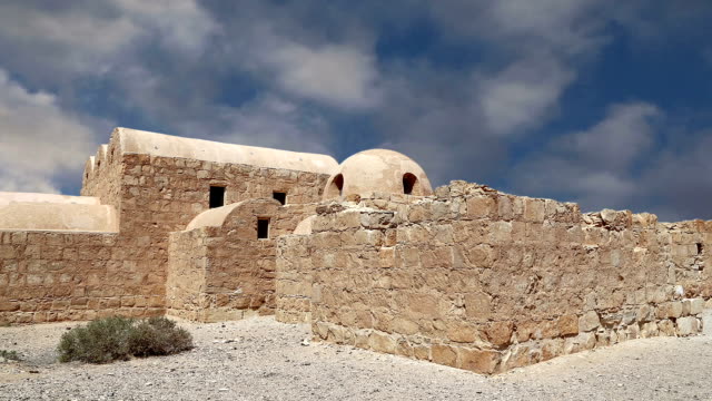 Quseir-(Qasr)-Amra-desert-castle-near-Amman,-Jordan.-World-heritage-with-famous-fresco's.