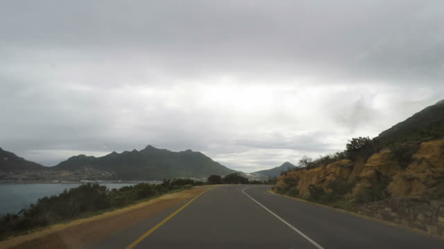 Driving-on-the-Chapman's-Peak-Drive,-Cape-Town,-South-Africa