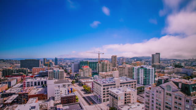 Zeitraffer---Panoramablick-über-die-Innenstadt-von-San-Francisco---4K