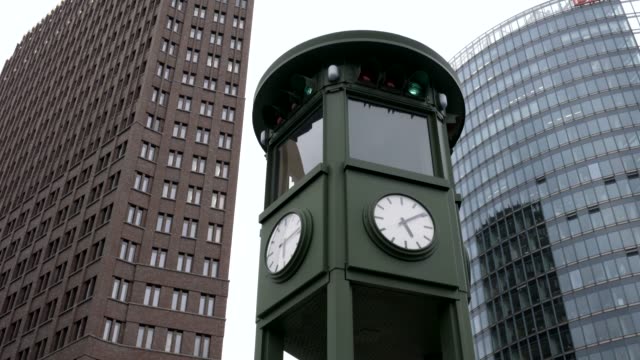 Historic-clock-on-Potsdamer-Platz-in-Berlin