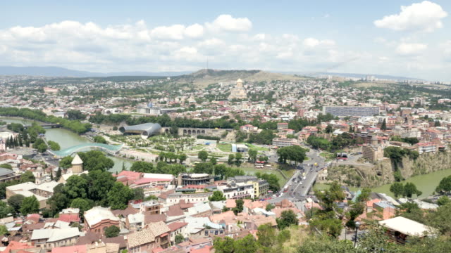 City-landscape.-View-of-the-city-of-Tbilisi-from-a-height---Georgia