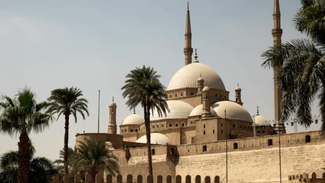 Seitenansicht-der-Alabaster-Moschee-in-Kairo,-Ägypten