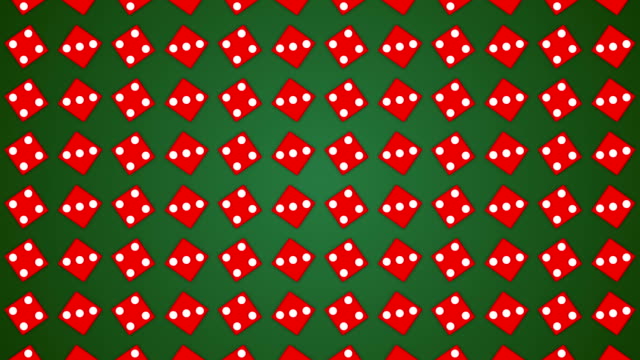 Roter-Würfel-Würfel-Glückspiel-grünen-Hintergrund