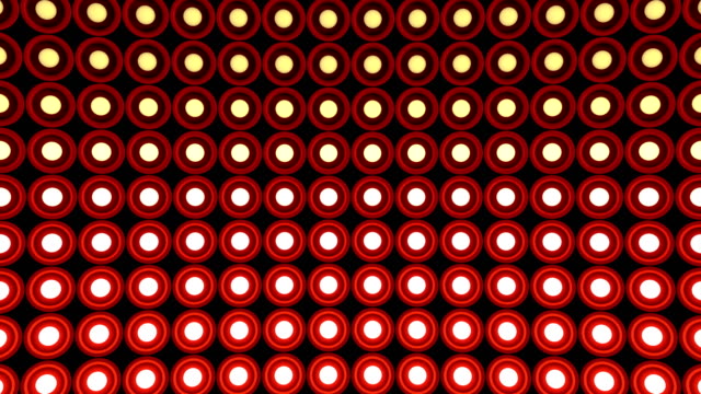 Luces-intermitente-pared-redonda-lazo-de-vj-de-bombillas-patrón-estático-horizontal-etapa-rojo-fondo